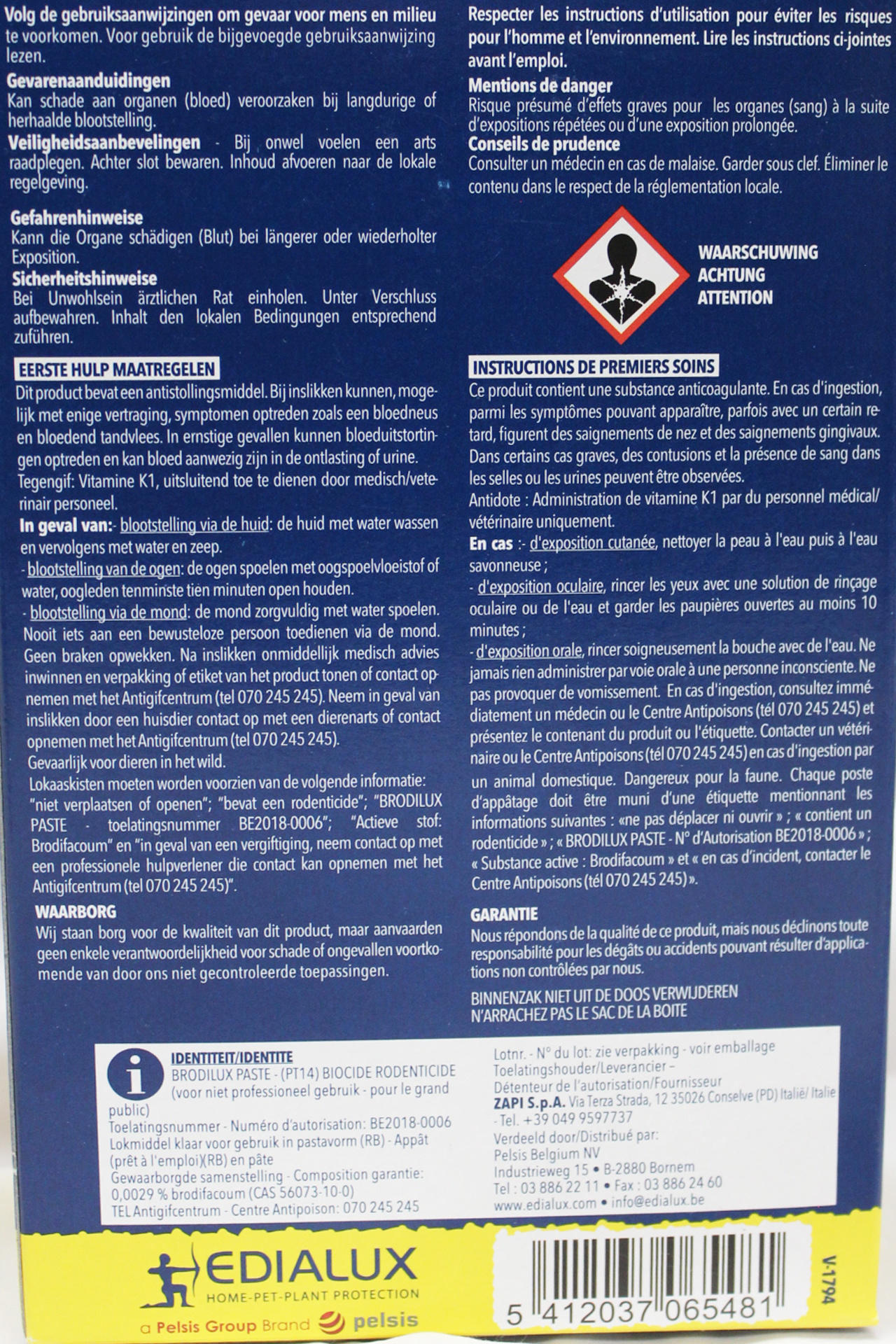 Muizen- en Rattengif  Brodilux Grain   150gr (6 x 25gr)