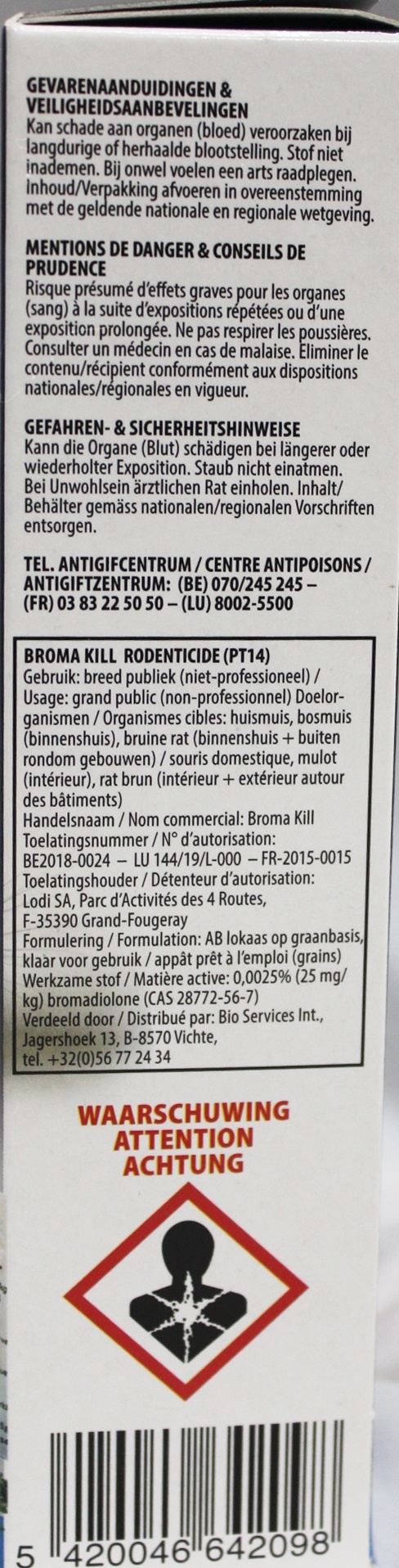 Broma Kill  tegen ratten en (bos)muizen  150g (6 x 25g)