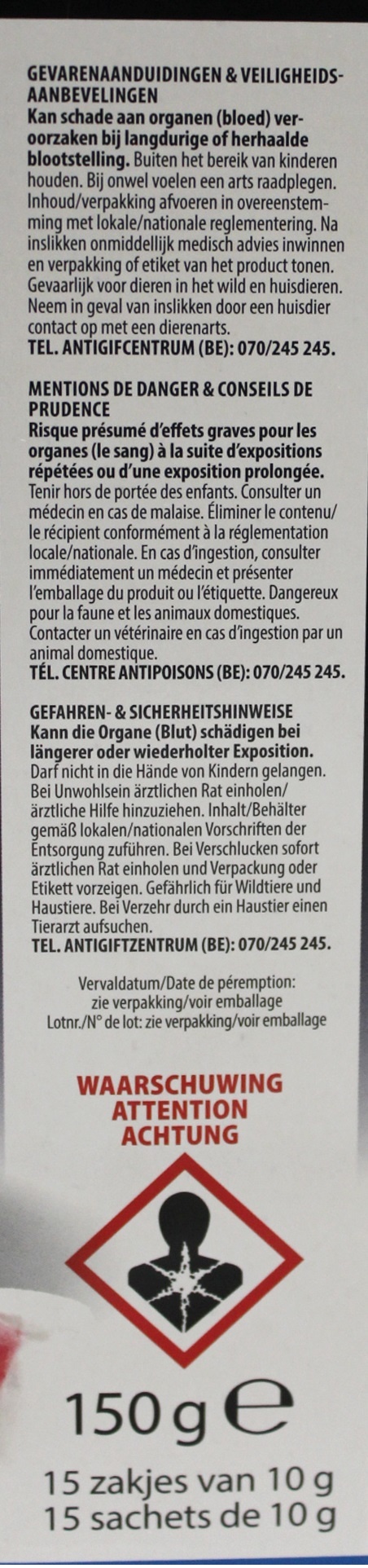 Rodi Bro Pasta tegen ratten en muizen 150gr (15x10g)