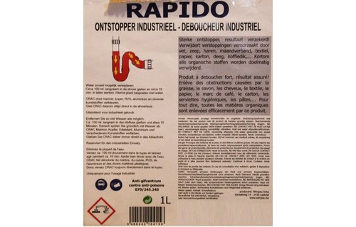Rapido  "Industriële  ontstopper"   1 Liter