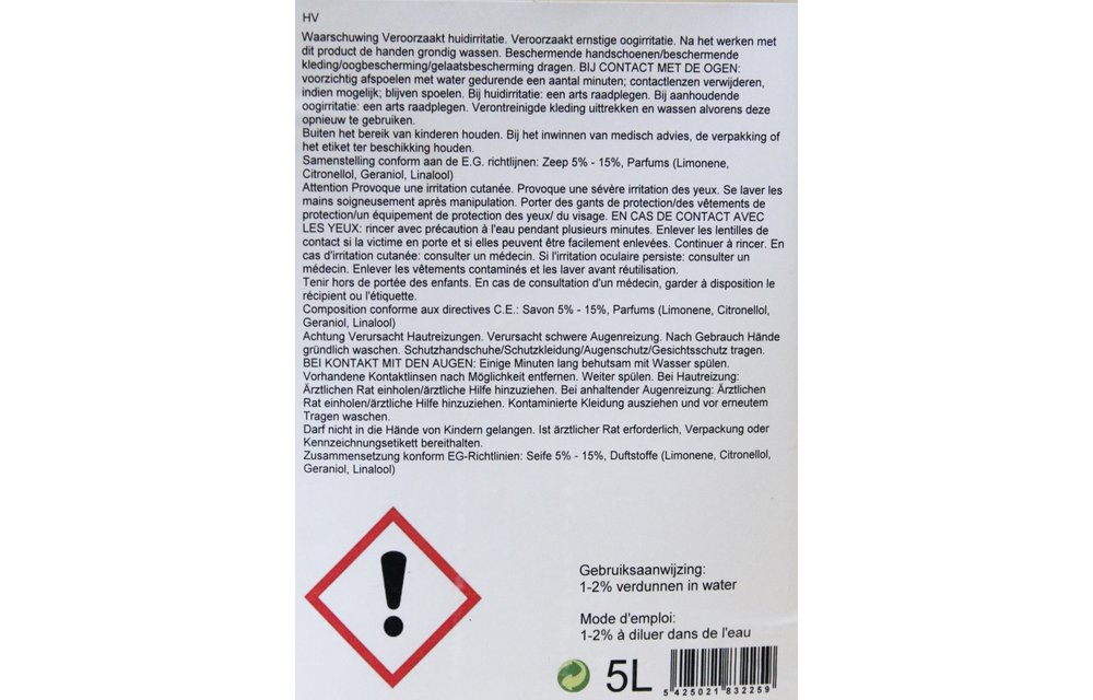 Bruine vloerzeep  5 Liter