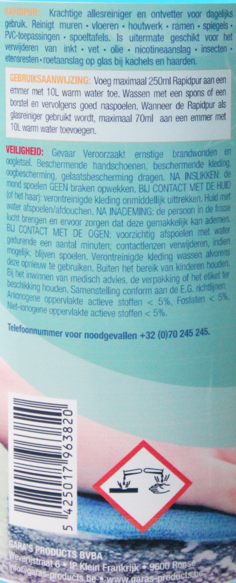 Gara's  Rapidpur "Krachtige Snelreiniger"  1 Liter