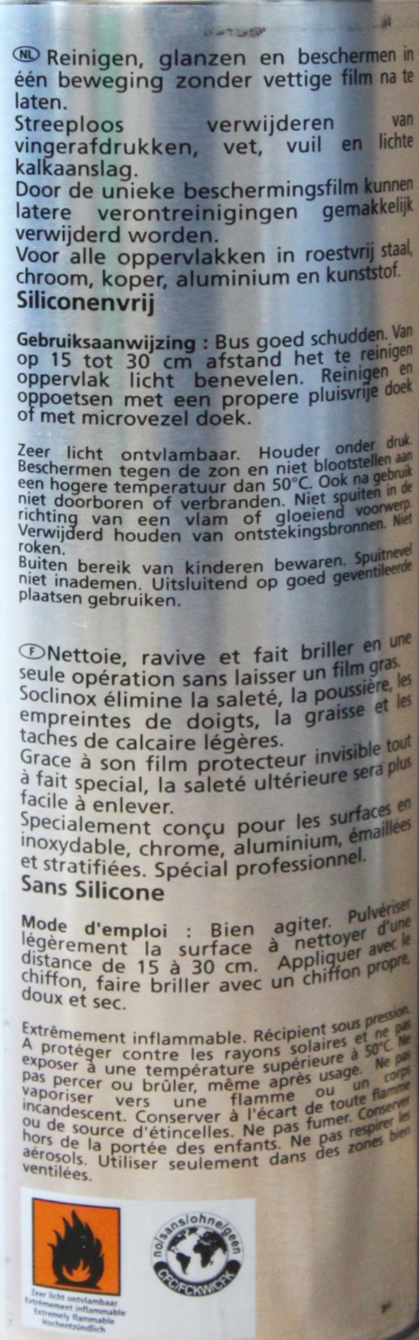 Soclinox Roestvrij staal reiniger Gara's Soclinox Roestvrij staal reiniger Gara's