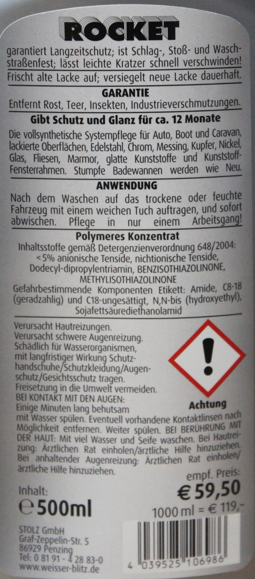 Rocket Auto Polish 500 ml.