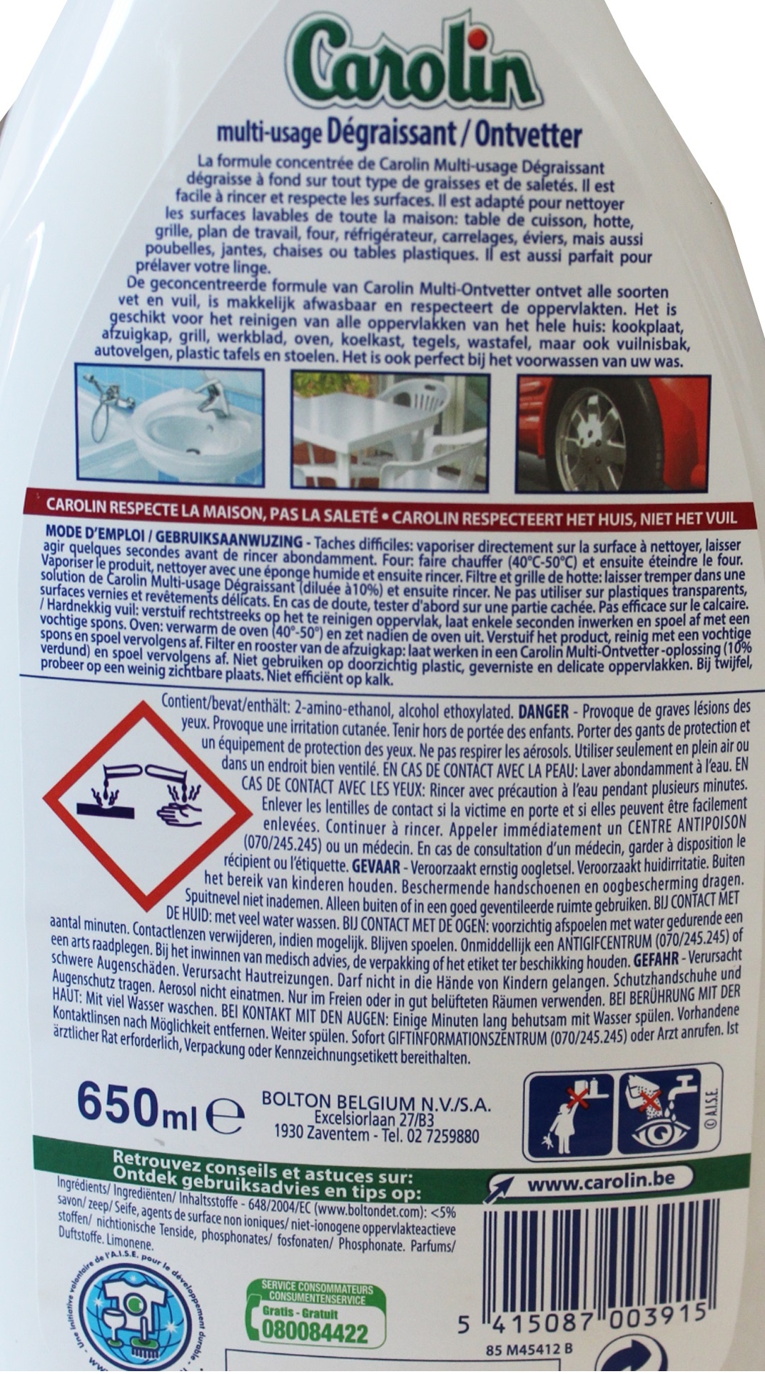 Ontvetter met Marseillezeep "Multi-Oppervlakken Spray" 650 ml Ontvetter met Marseillezeep "Multi-Oppervlakken Spray" 650 ml