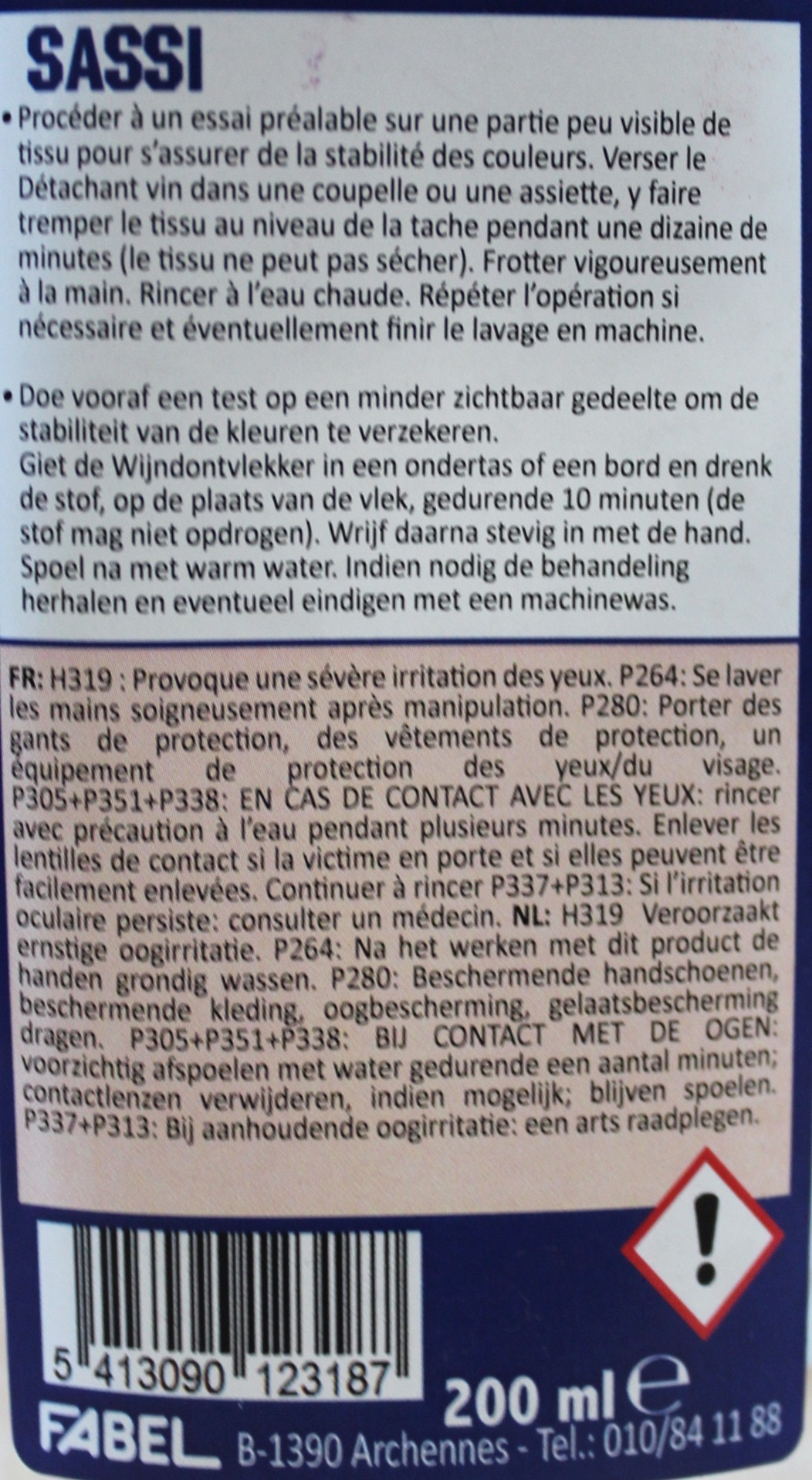 Sassi Universele Ontvlekker - 200 ml.