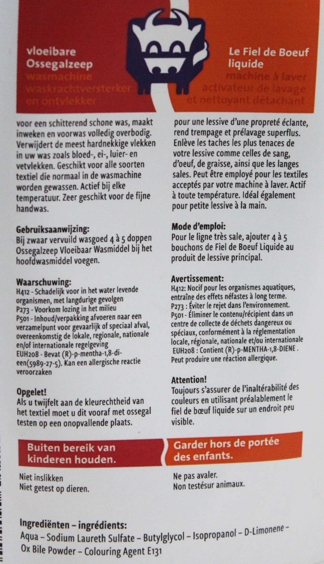 Vloeibare Ossegalzeep wasmachine 1 L.