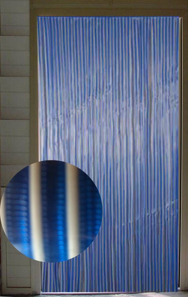 Vliegengordijn pvc Blauw/Wit 90x220 cm. Vliegengordijn pvc Blauw/Wit 90x220 cm.