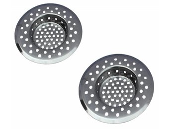 Afvoerzeef RVS Ø 75 mm. 2 stuks