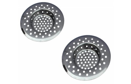 Afvoerzeef Roestvrij staal Ø 75 mm. 2 stuks