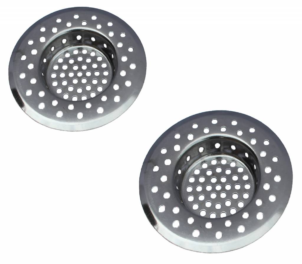 Afvoerzeef Roestvrij staal Ø 75 mm. 2 stuks