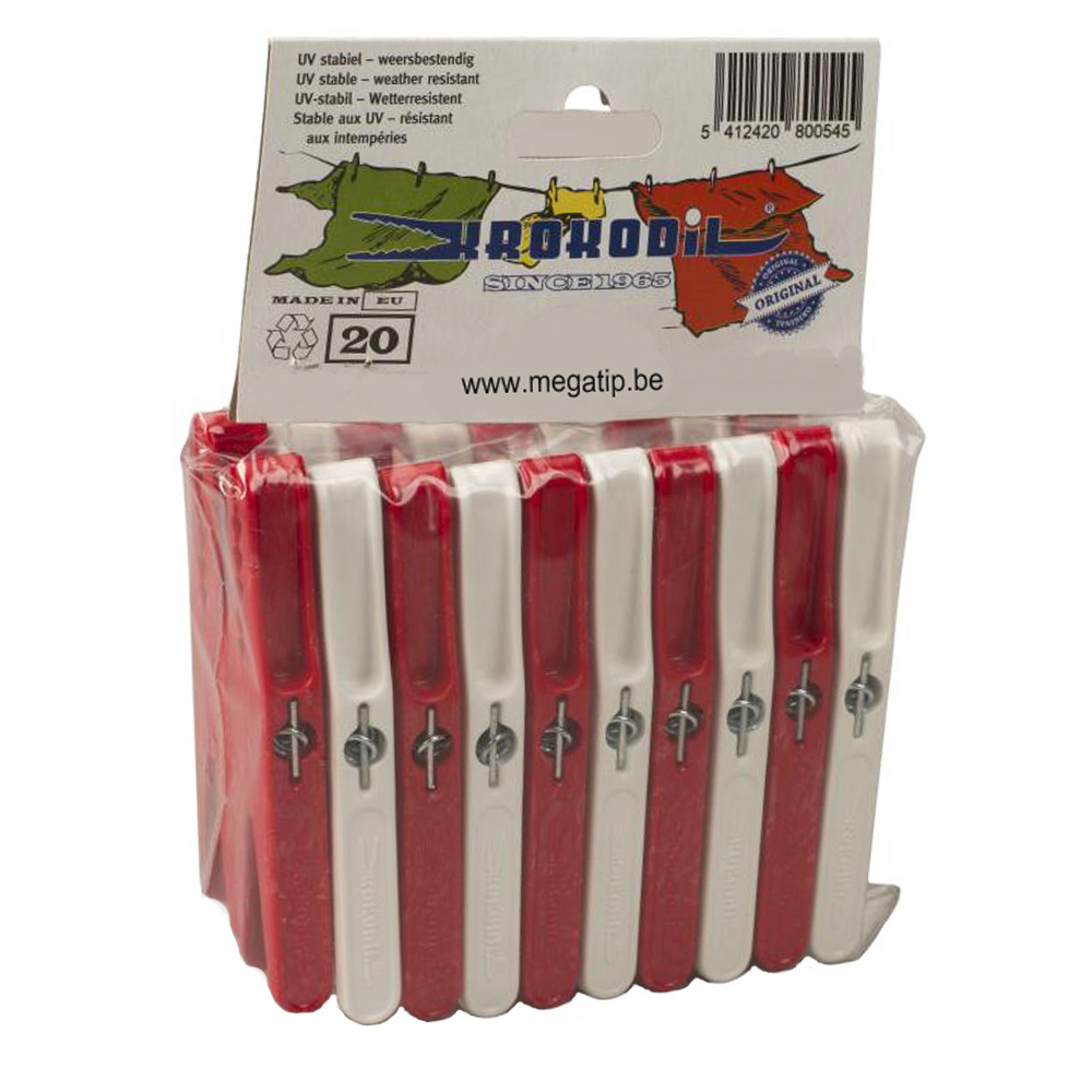 Wasknijpers Krokodil  PVC  extra sterk  - 20 stuks Wasknijpers Krokodil  PVC  extra sterk  - 20 stuks