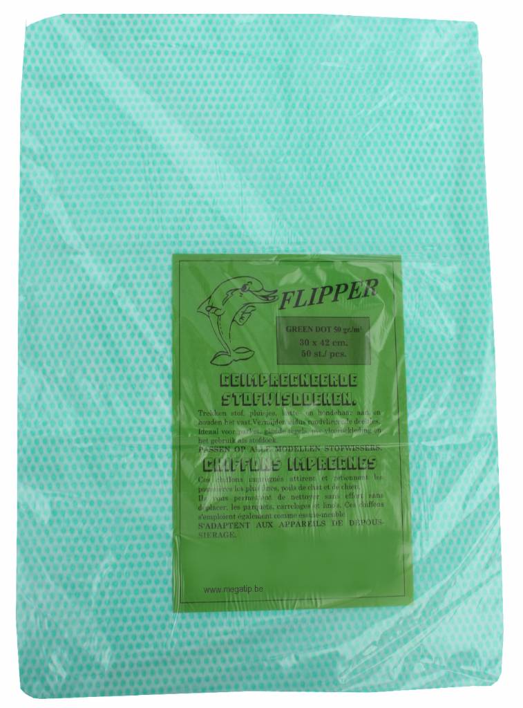 Stofwisdoekjes green dot 30x42 cm. 50 stuks Stofwisdoekjes green dot 30x42 cm. 50 stuks