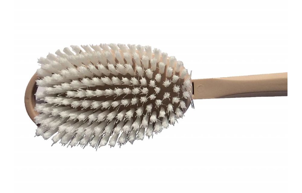 Badborstel Nylon pvc steel Beige Badborstel Nylon pvc steel Beige