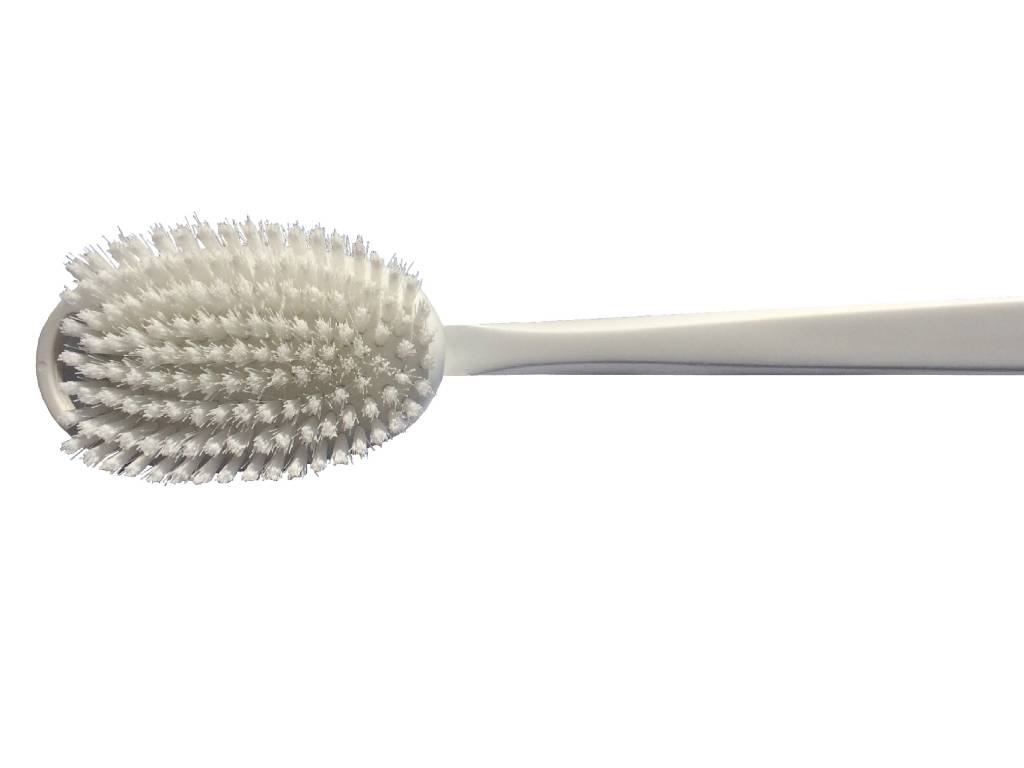 Badborstel Nylon pvc steel wit Badborstel Nylon pvc steel wit
