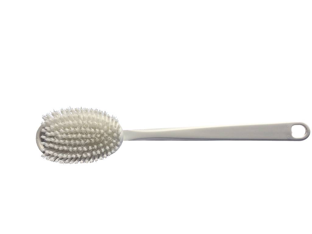 Badborstel Nylon pvc steel wit Badborstel Nylon pvc steel wit