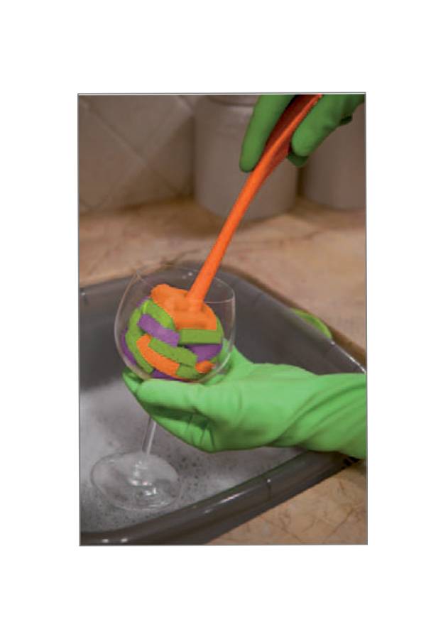 Glazenborstel met spons