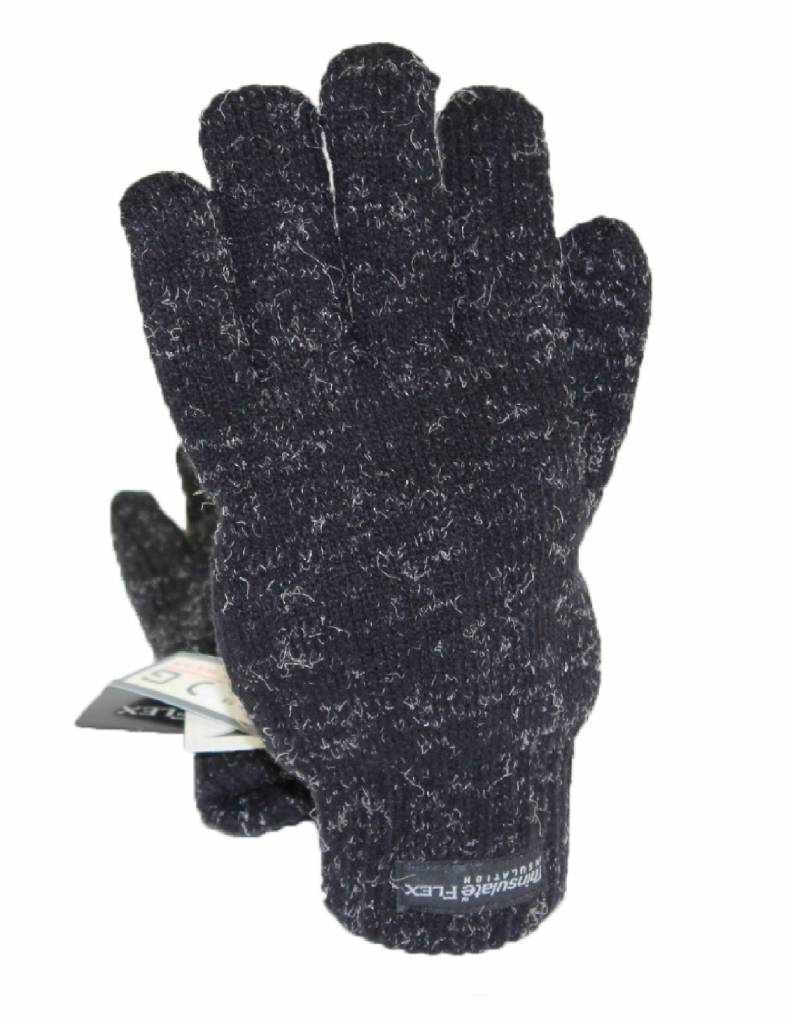 Handschoen Thinsulate Heren Zwart/Grijs gespikkeld Handschoen Thinsulate Heren Zwart/Grijs gespikkeld