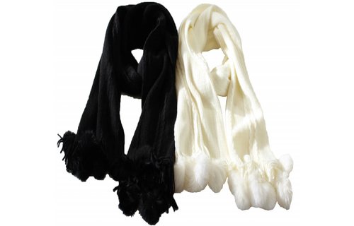 Sjaal zacht Pompon's