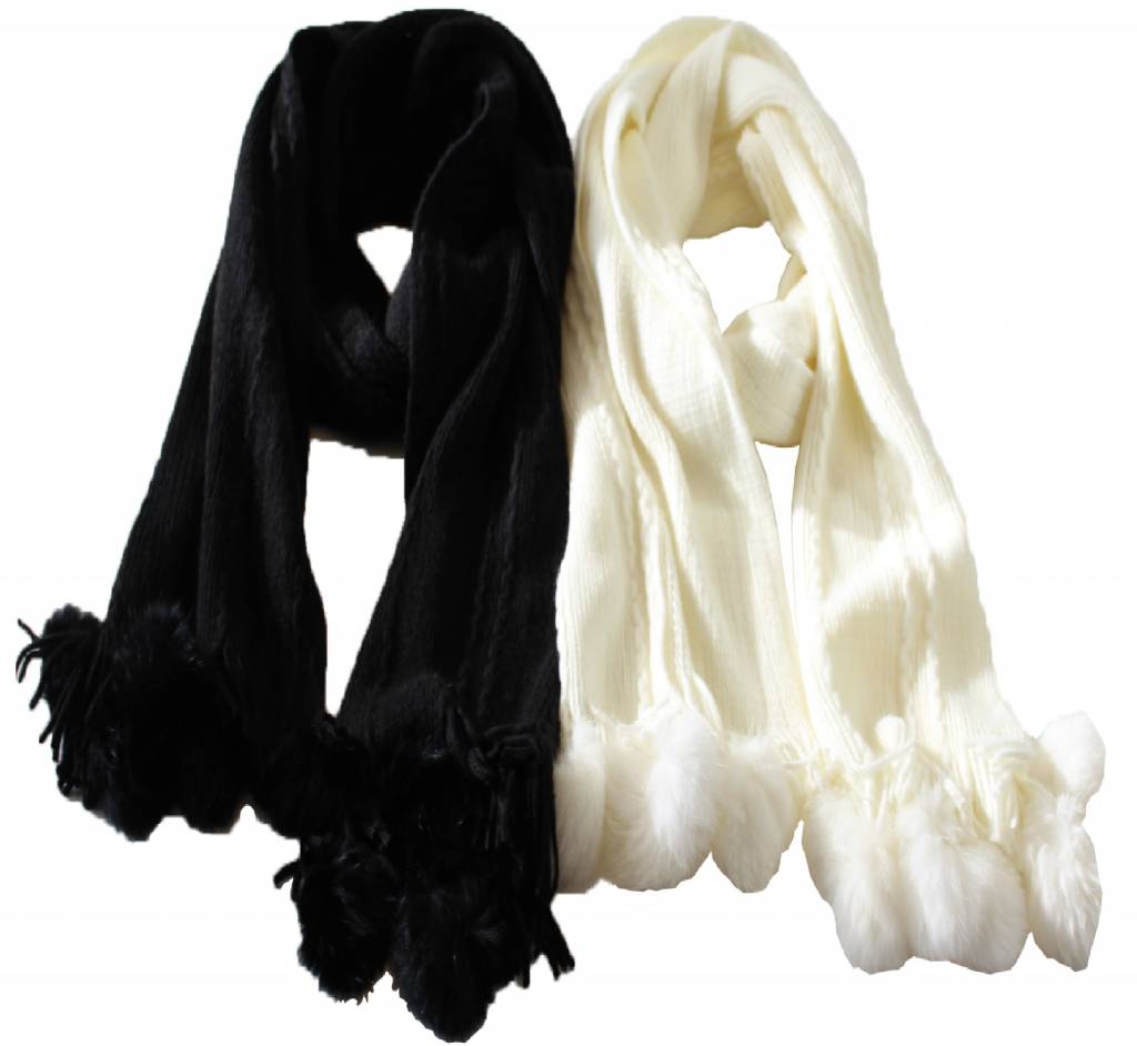 Sjaal zacht Pompon's