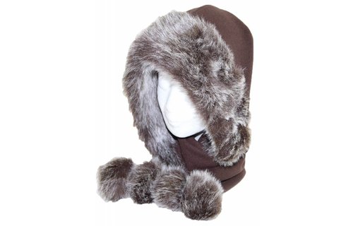 Sjaalmuts pels met pompons Sjaalmuts pels met pompons