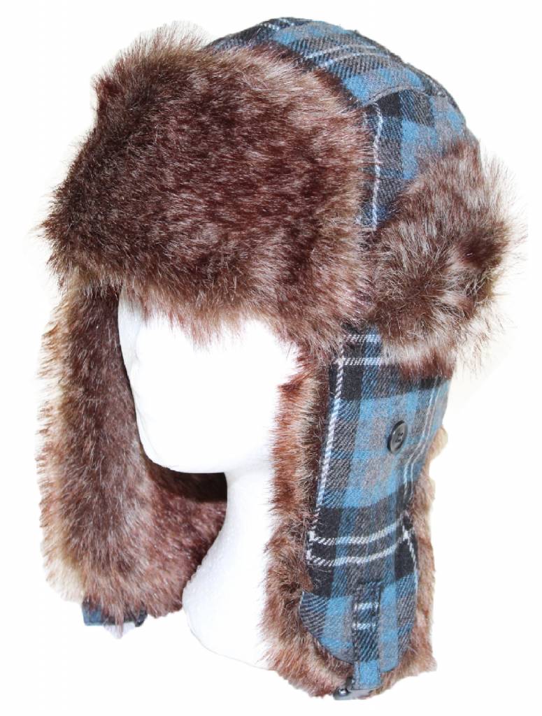 Muts Pels met oorflappen geruit