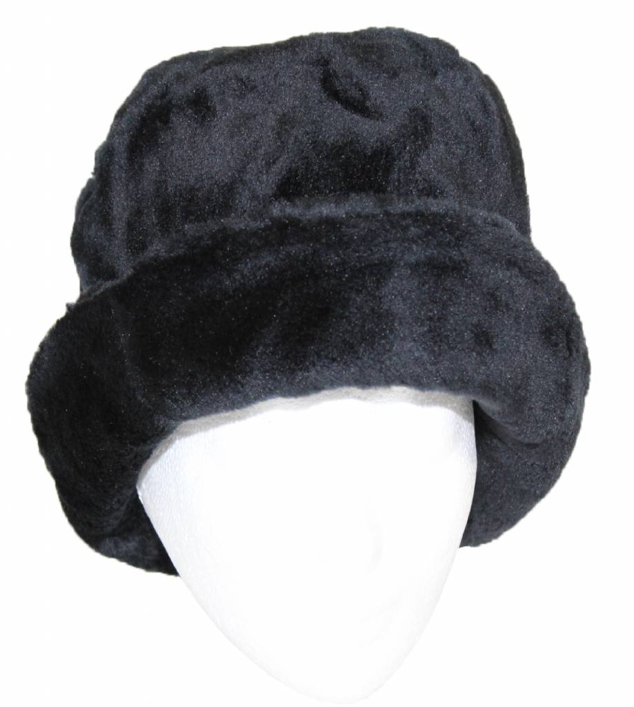 Dames Hoedje Pels / Bont met boord Zwart Dames Hoedje Pels / Bont met boord Zwart