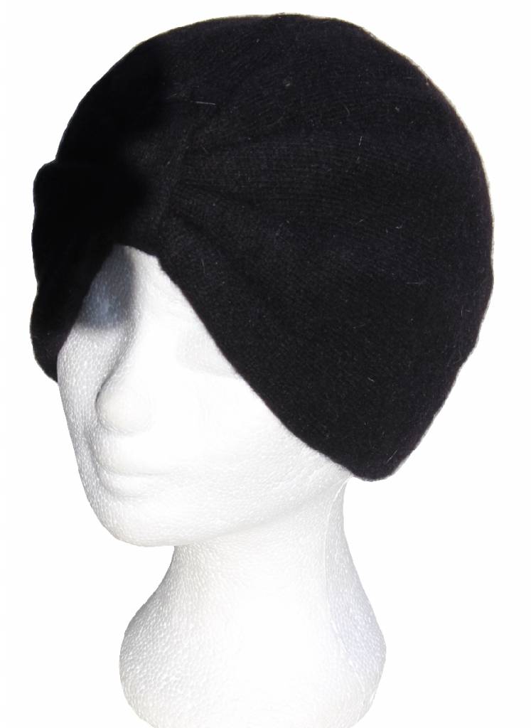 Dames Tulband Angora zwart