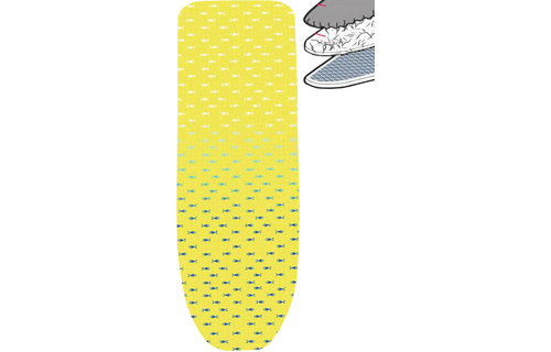 Strijkplankhoes 2 laags met elastiek  A  - Yelow  Fish