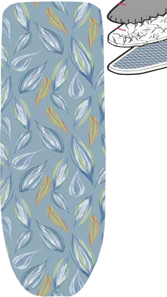 Strijkplankhoes 2 laags met elastiek A -  L. Blue abstract