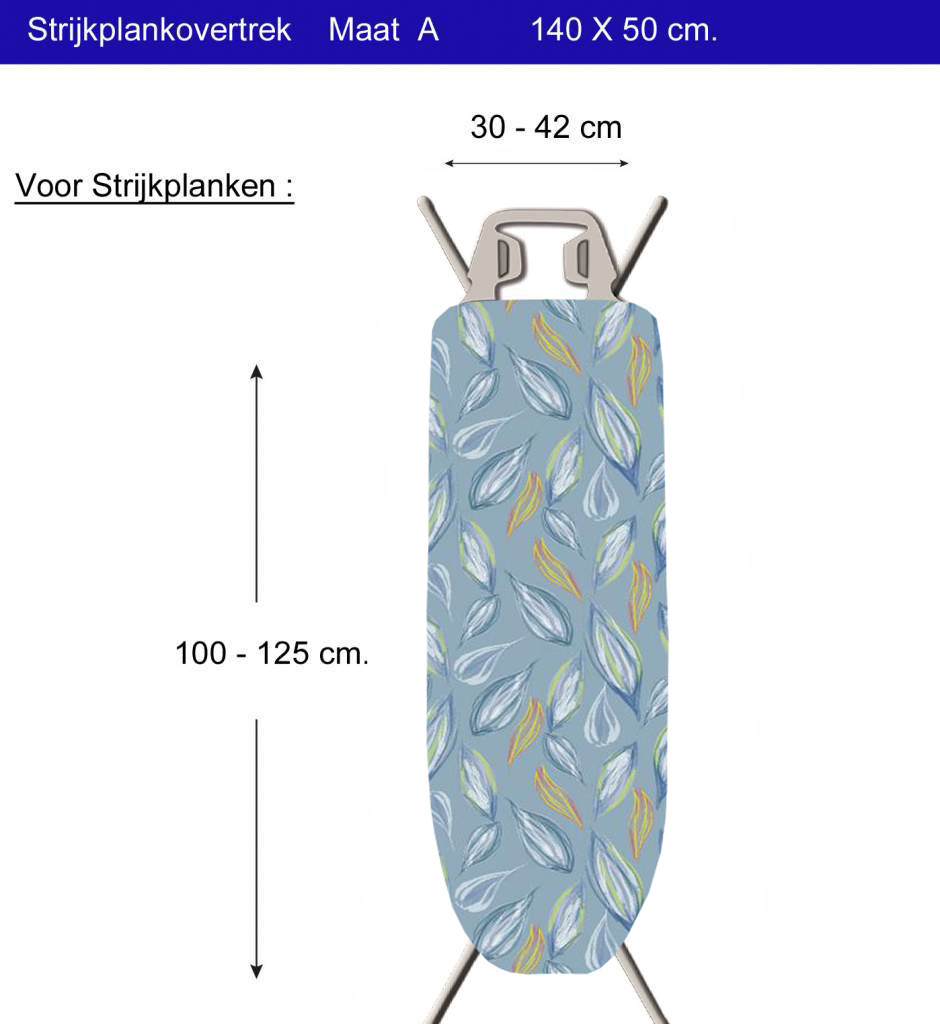 Strijkplankhoes 2 laags met elastiek A -  L. Blue abstract
