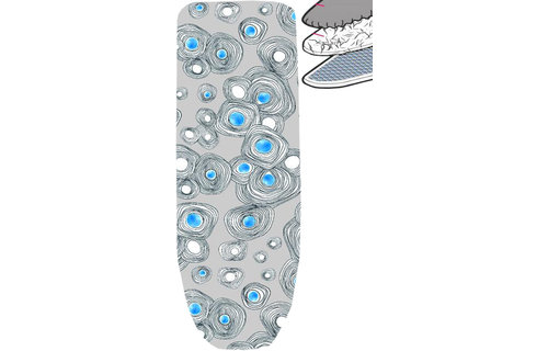 Strijkplankhoes 2 laags met elastiek A -  Gray Circle