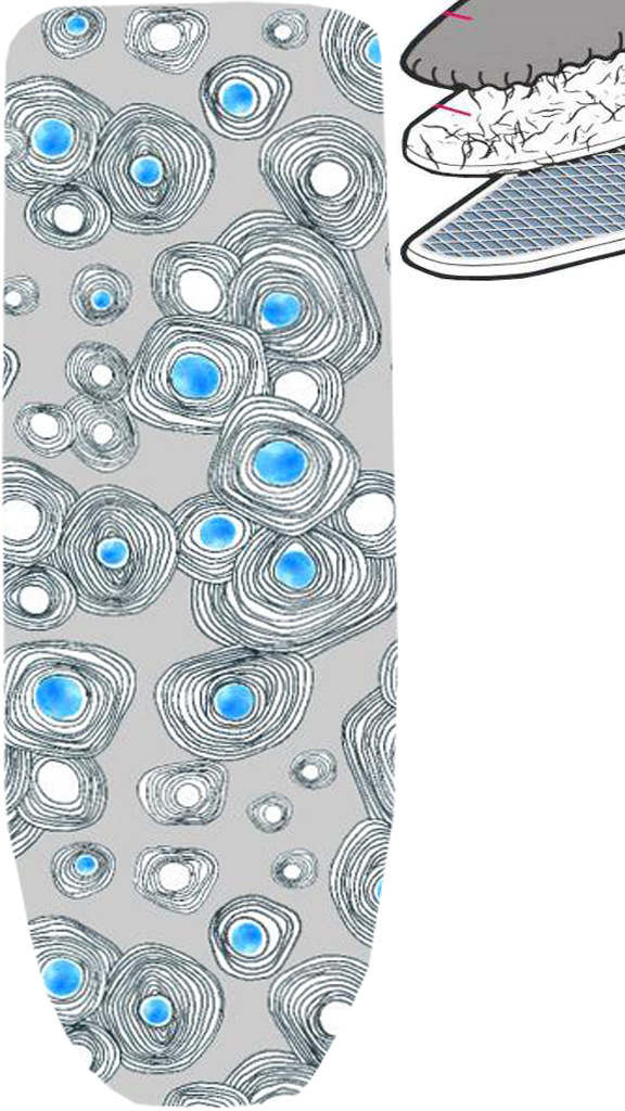 Strijkplankhoes 2 laags met elastiek A -  Gray Circle