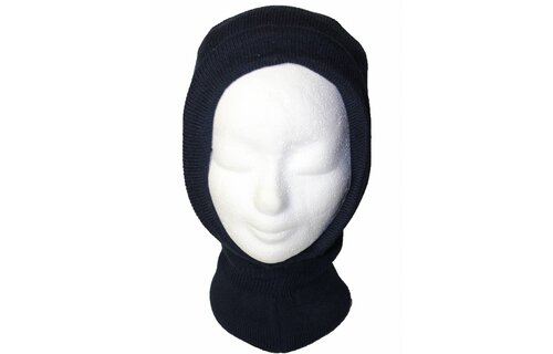 Bivakmuts dubbel gebreid navy blauw