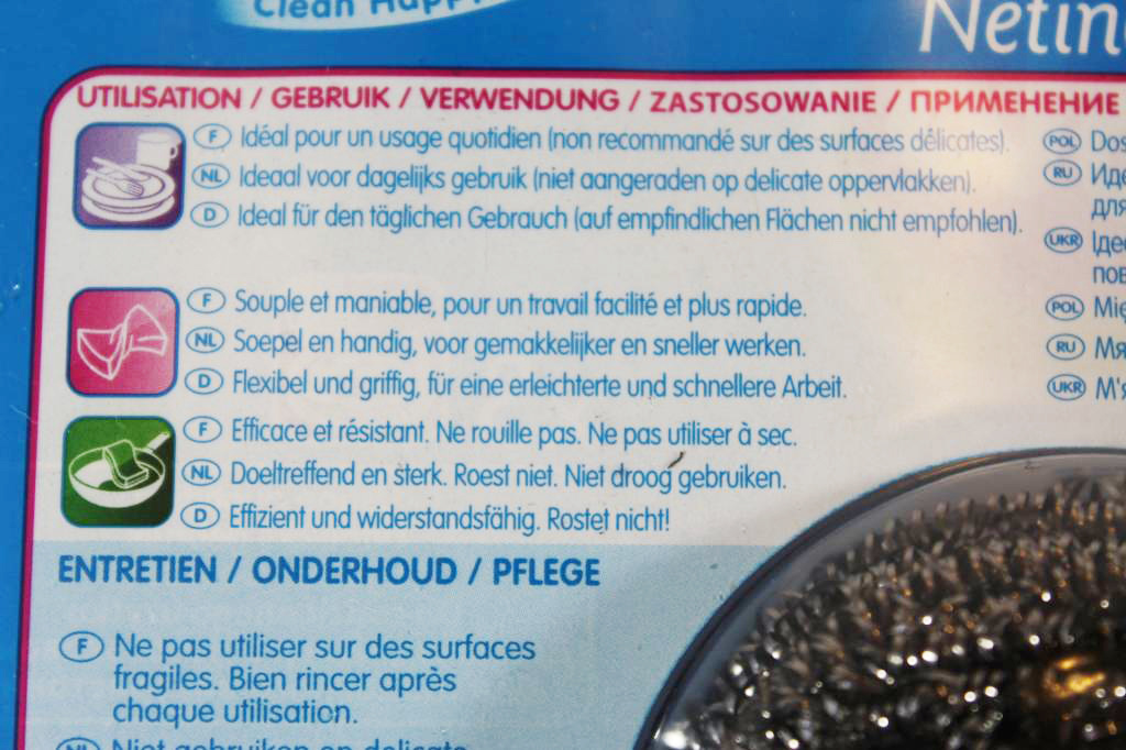 Netinox schuurspons set van 4 stuks Netinox schuurspons set van 4 stuks