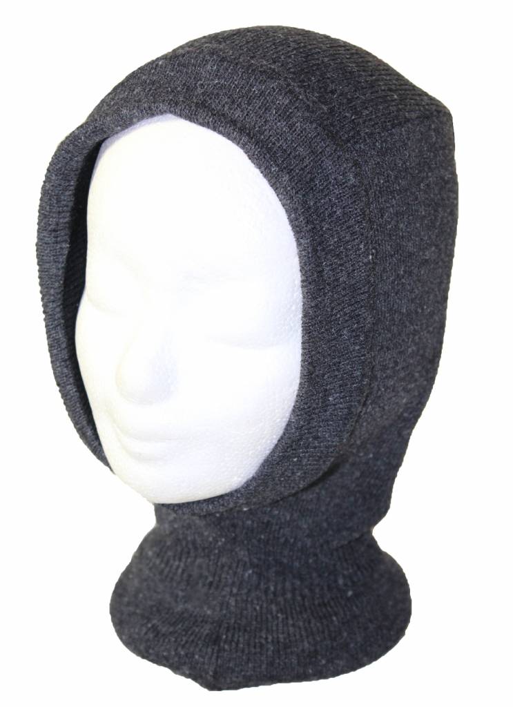 Bivakmuts dubbel gebreid antraciet grijs Bivakmuts dubbel gebreid antraciet grijs