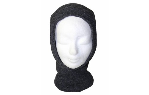 Bivakmuts dubbel gebreid antraciet grijs Bivakmuts dubbel gebreid antraciet grijs