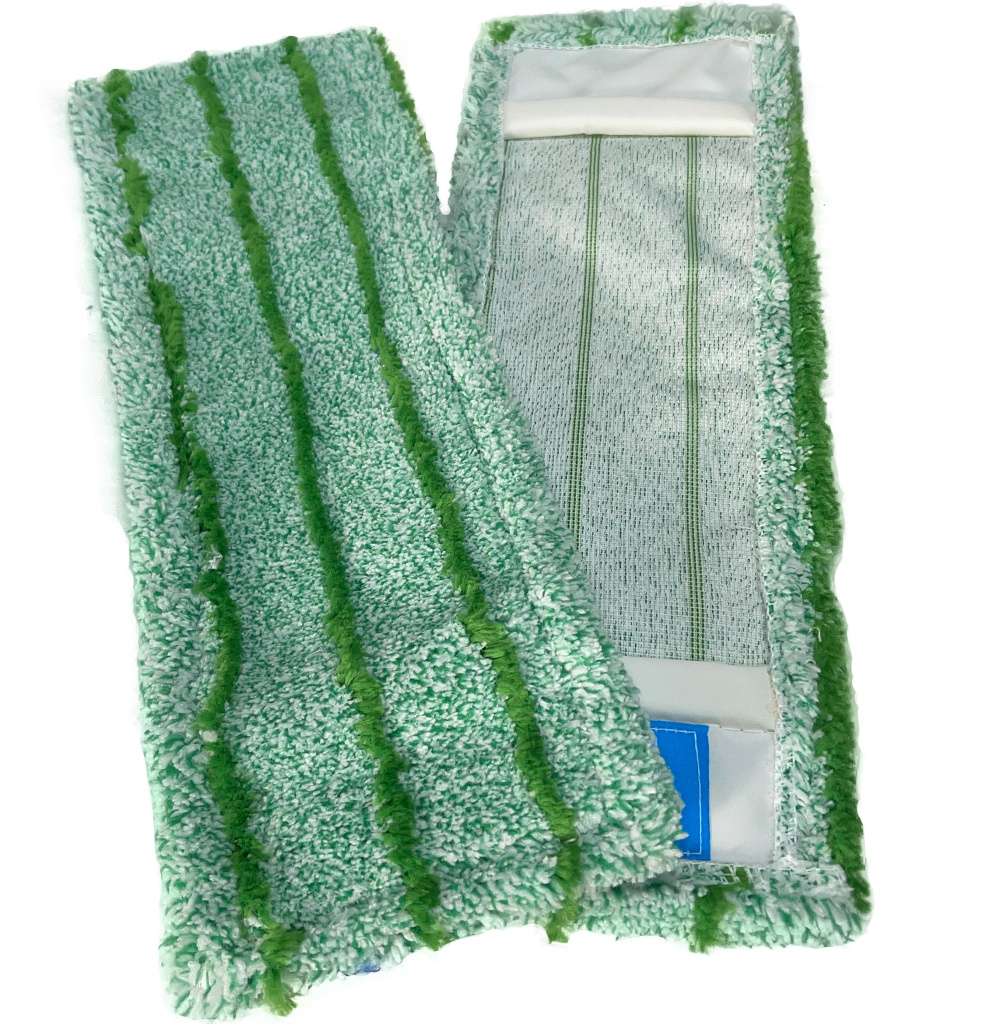Microvezel Vloermop  45 cm  "Groen/Wit Mix gestreept" Microvezel Vloermop  45 cm  "Groen/Wit Mix gestreept"