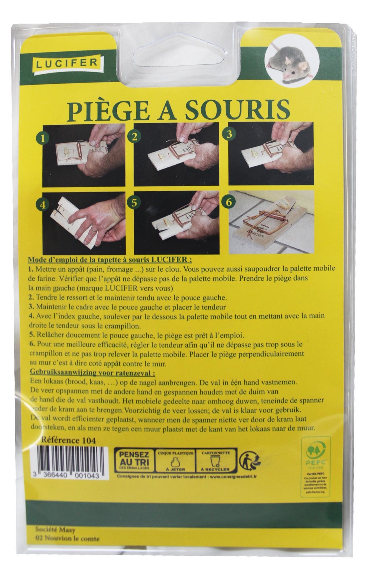 Lucifer  Muizenval Hout - 2 Stuks