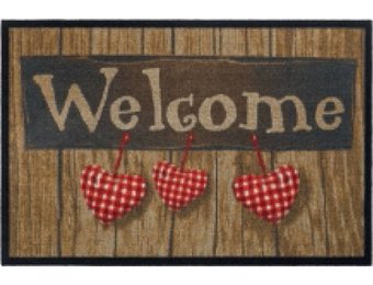 Deurmat Welcome Hearts 50x75 cm.