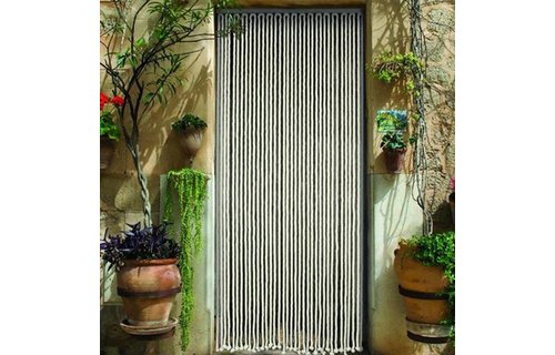 Vliegengordijn gevlochten touw Wit 90X200 cm.