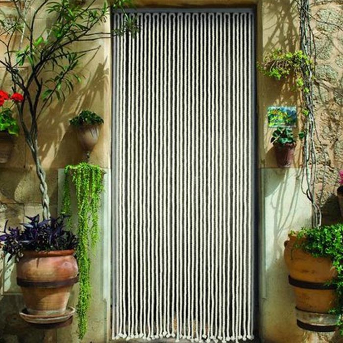 Vliegengordijn gevlochten touw Wit 90X200 cm.