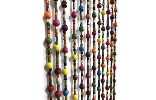 Kralengordijn  houten parels Bubble Gum  90x200 cm