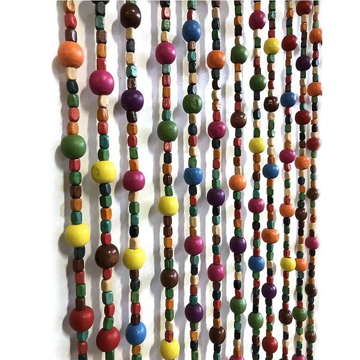 Kralengordijn  houten parels Bubble Gum  90x200 cm