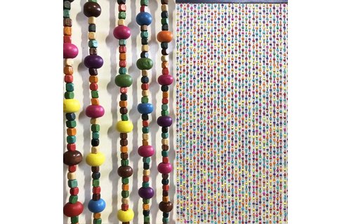 Kralengordijn  houten parels Bubble Gum  90x200 cm
