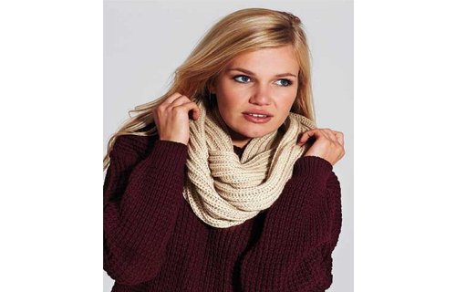 Rondgebreide sjaal Oatmeal Beige
