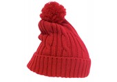 Gebreide Pompon muts Rood