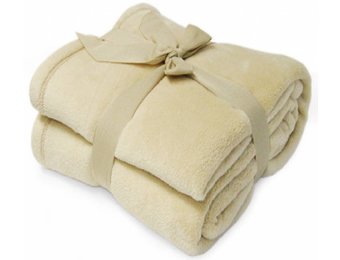 Fleece deken Microflush 130x180 cm Beige