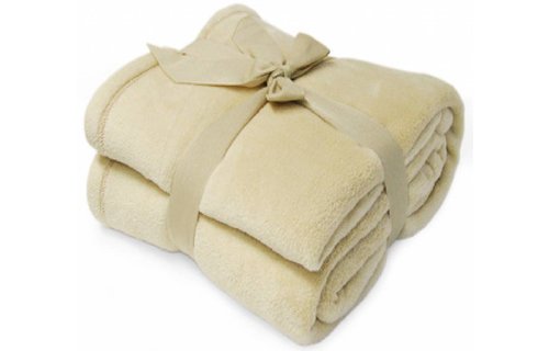 Fleece deken Microflush 130 x 180 cm Beige
