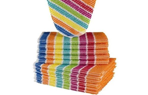 Vaatdoek 100% Katoen gestreept Multicolor 36 x 36 cm. - 5 stuks